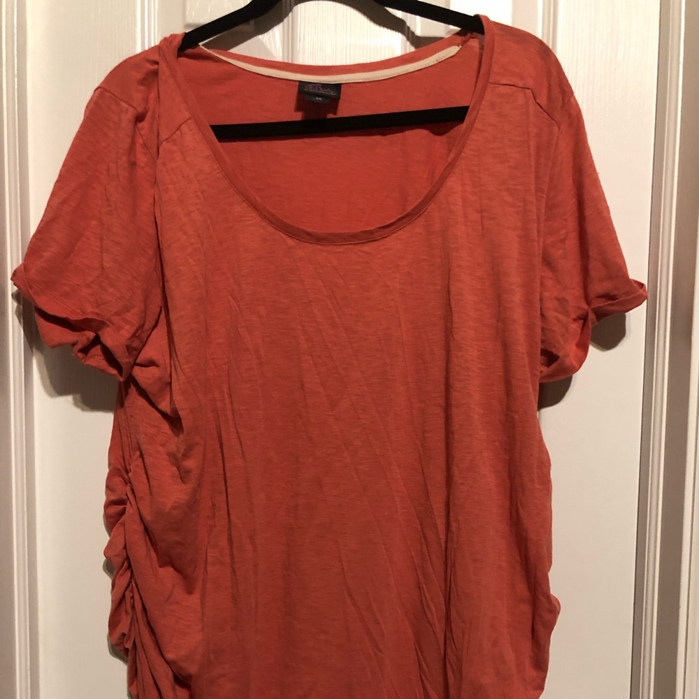 CORAL COLORED MATERNITY PLUS SIZE T-SHIRT 3x